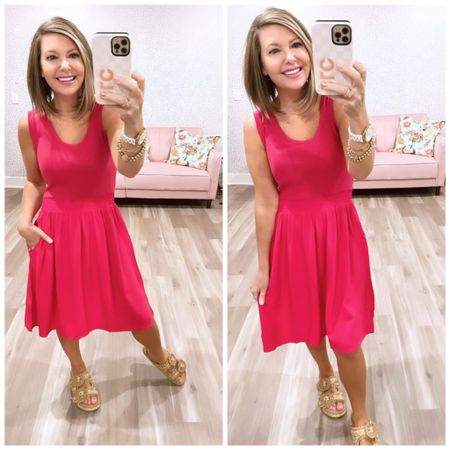 Only $16!!  ⚡️⚡️⚡️

35% OFF sitewide and this dress is a dream! 
Strechy at the top and flowy with pockets on the bottom! Throw on a blazer over it for work with some wedge sandals! Comes in several colors too! 

Wearing a small but I need an XS, true to size

Xo, Brooke

#LTKStyleTip #LTKFestival #LTKFindsUnder50