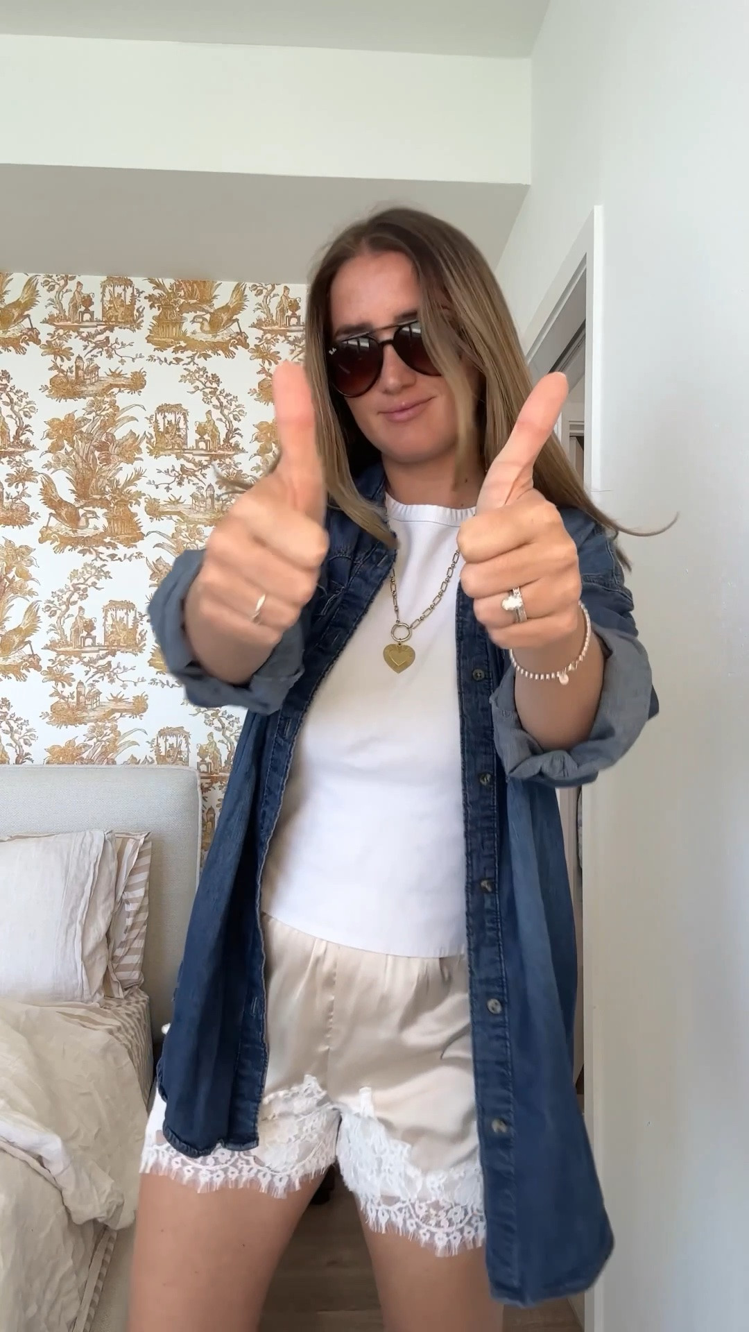 Postpartum outfit from Amazon, Walmart and Madewell! I am wearing a size large shorts and large denim top.

#LTKdayinmylife #LTKgrwm #LTKootd