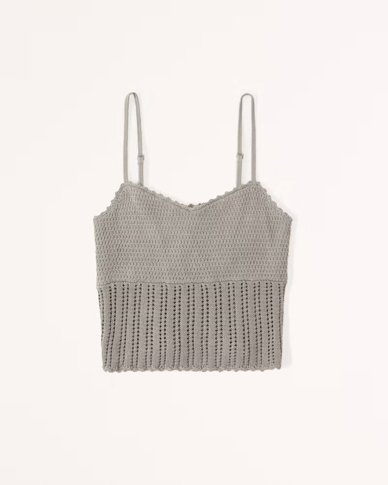 Crochet Sweetheart Tank | Olive Green Top | Cute Tops | Spring Tops | Cute Casual Outfits | Abercrombie & Fitch (US)
