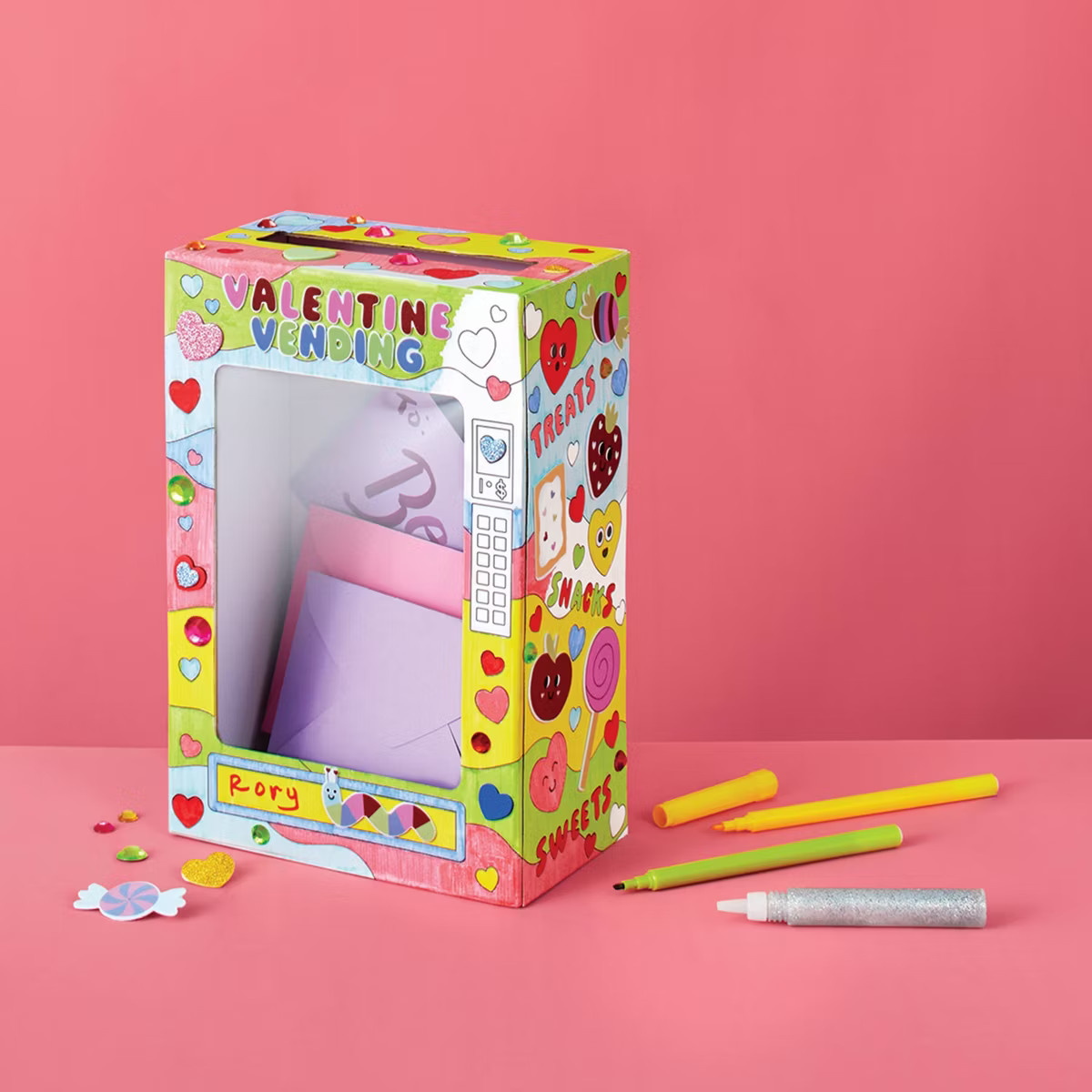 Valentine's Craft Embellished Vending Machine Classroom Exchange Box Coloring Activity Kit - Mond... | Target