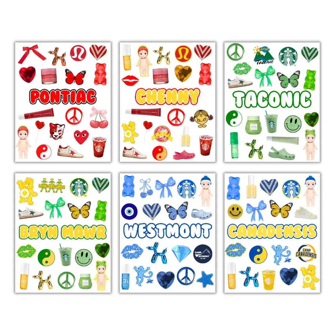 Custom Name/Print Removable Camp Color Stickers  | Custom Camp | Name Stickers | Cling stickers |... | Etsy (Global)