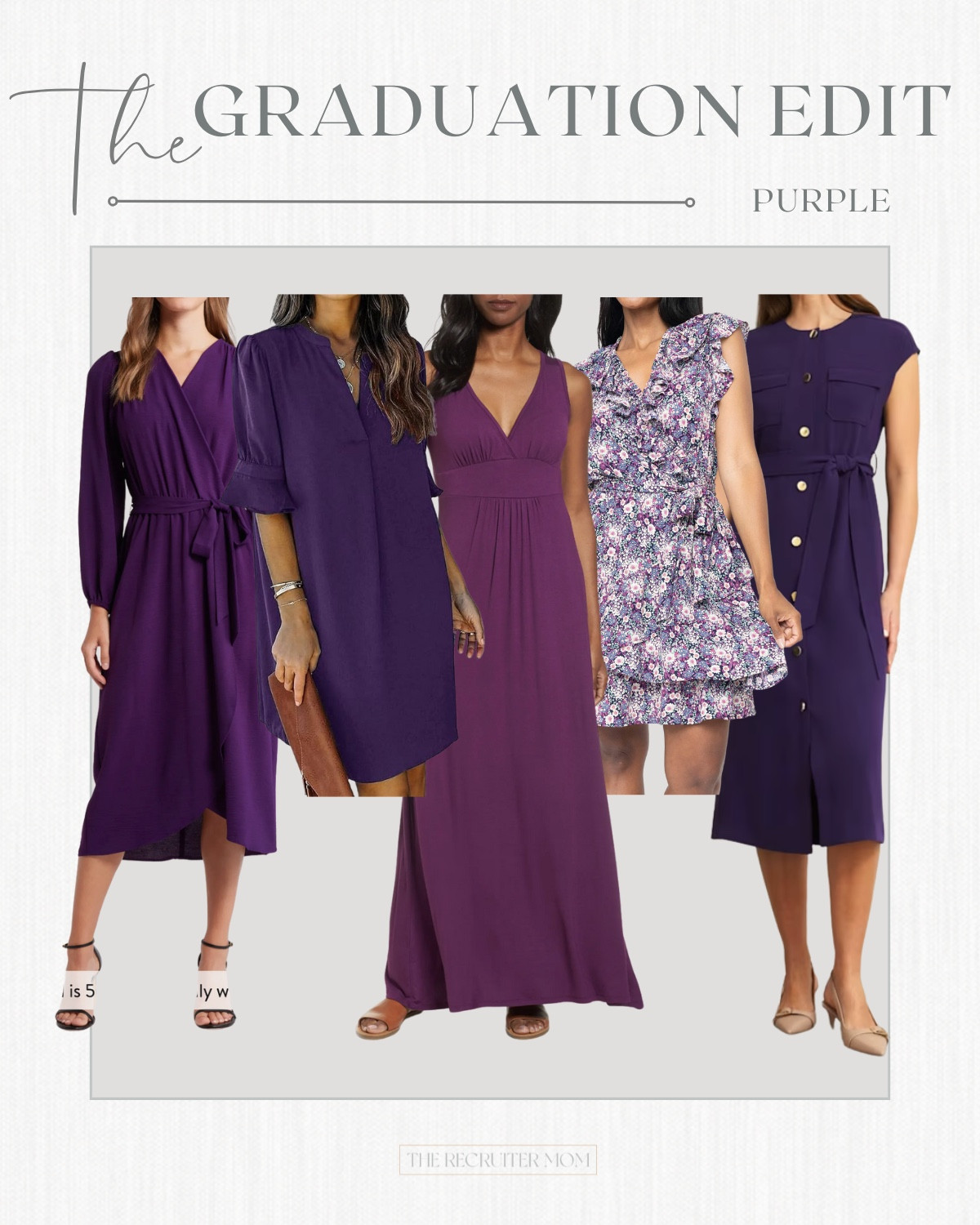 Graduation Dresses for schools with purple! LSU, TCU, Celmson #graduation  

 #LTKSeasonal #LTKU #LTKOver40