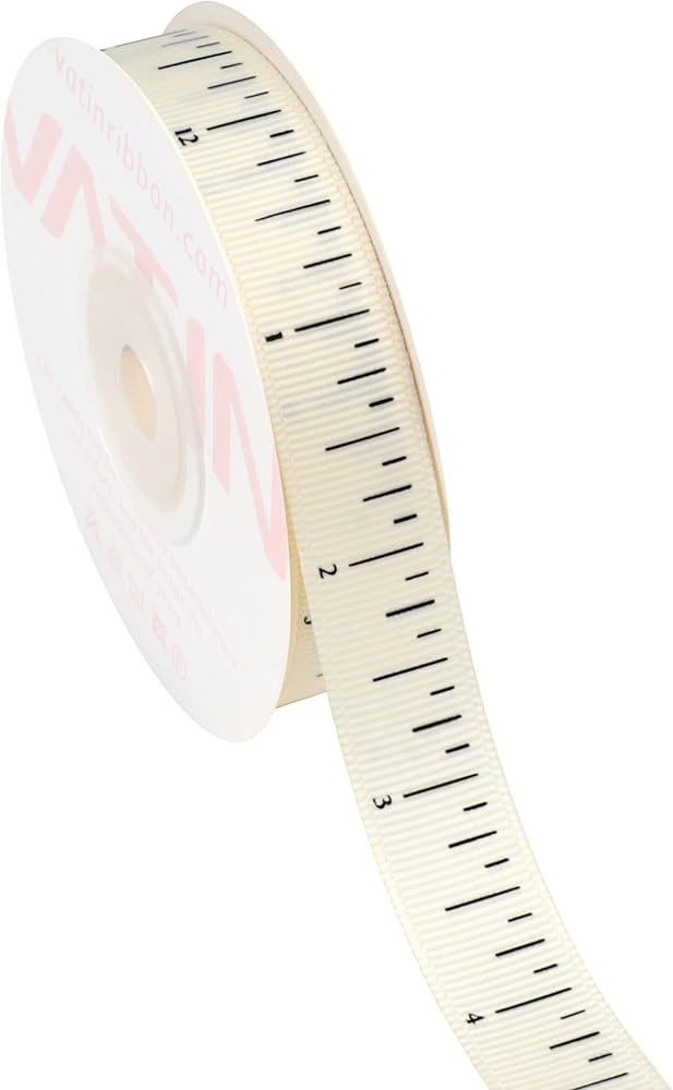 VATIN Teacher Crafting Ribbon - Measuring Tape Design School Supplies Ribbon - Ruler Themed Grosg... | Amazon (US)