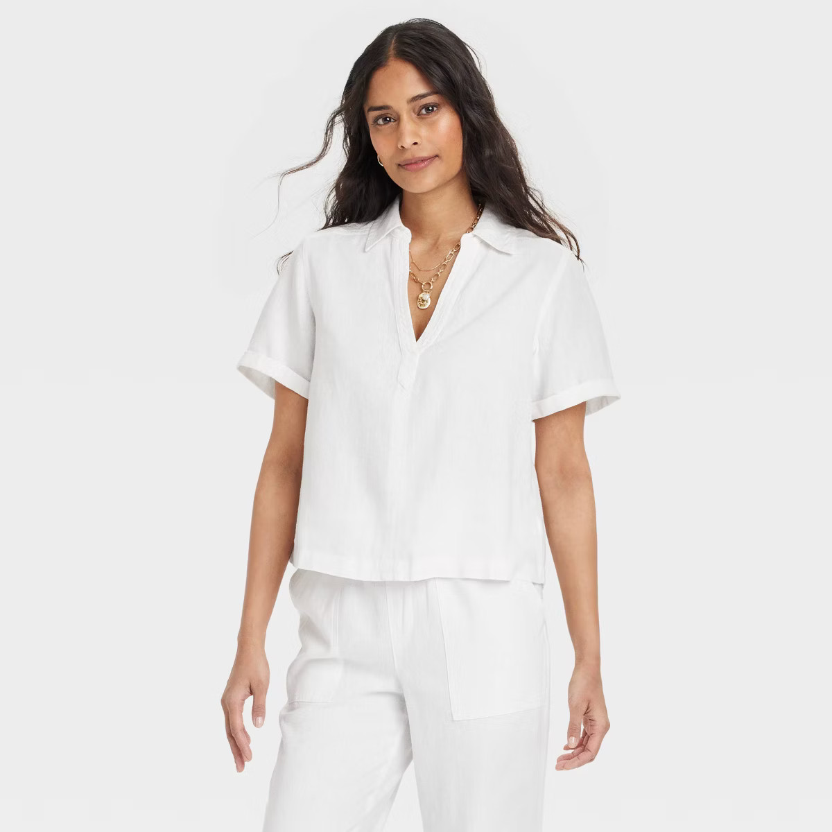 Women's Short Sleeve Popover Blouse - Universal Thread™ | Target