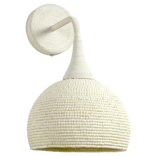 Palecek Madeline Coastal Beach Cream Coconut Shell Beads Armed Sconce | Kathy Kuo Home