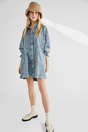 Hannah Denim Mini Dress | Free People (Global - UK&FR Excluded)