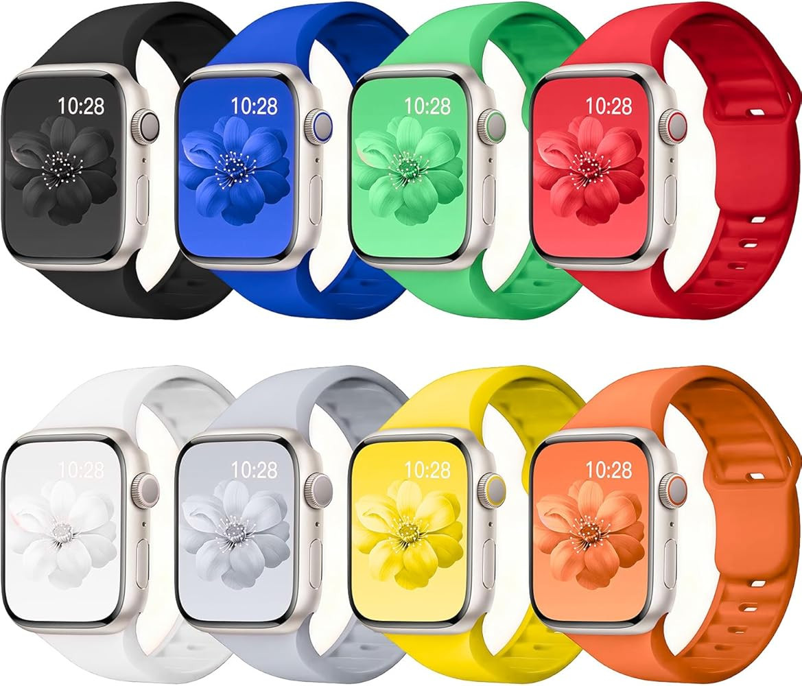 8 Pack Sport Band Compatible with Apple Watch Bands Women Men 40mm 38mm 41mm 42mm 44mm 45mm 49mm ... | Amazon (US)