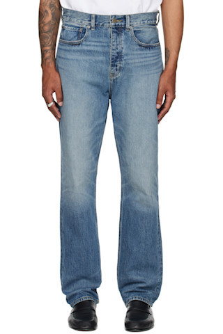 Fear of God ESSENTIALS - Blue 5-Pocket Jeans | SSENSE