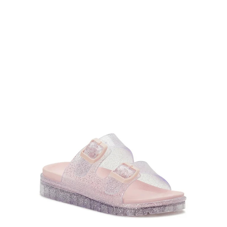 Wonder Nation Little and Big Girls Jelly Two Buckle Sandals | Walmart (US)