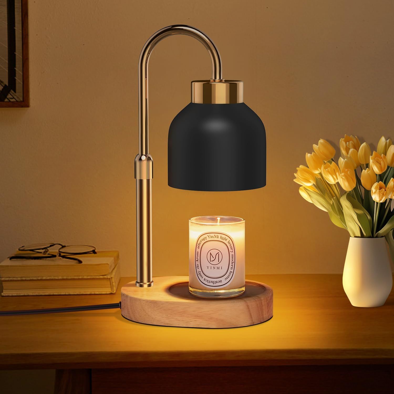 Candle Warmer Lamp with 2 Bulbs,seenlast Candle Warmer with Dimmer Adjustable Height, Electric Wa... | Amazon (US)