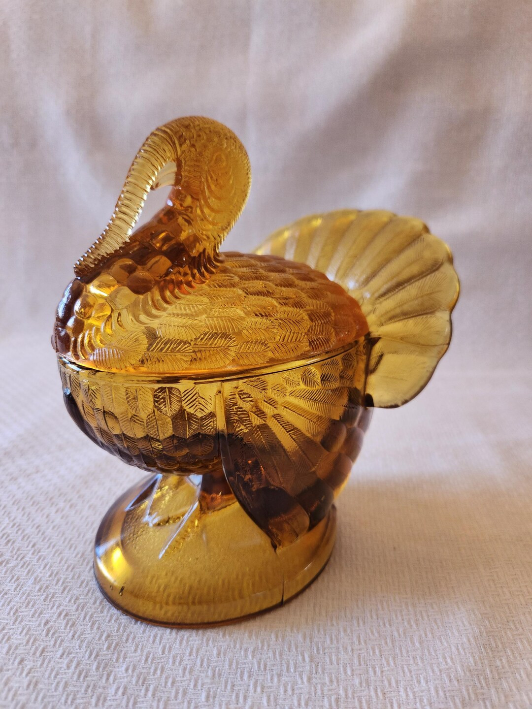 Vintage L E Smith Amber Glass Turkey Covered Dish: Thanksgiving Decor (6") - Etsy | Etsy (US)