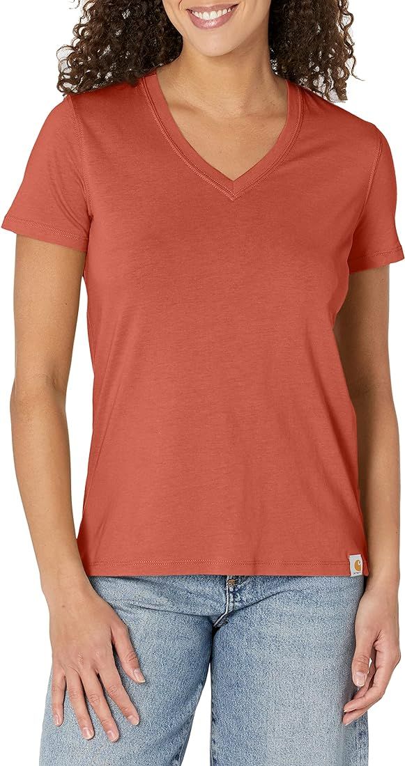 Carhartt Women's Relaxed Fit Lightweight Short-Sleeve V-Neck T-Shirt | Amazon (US)