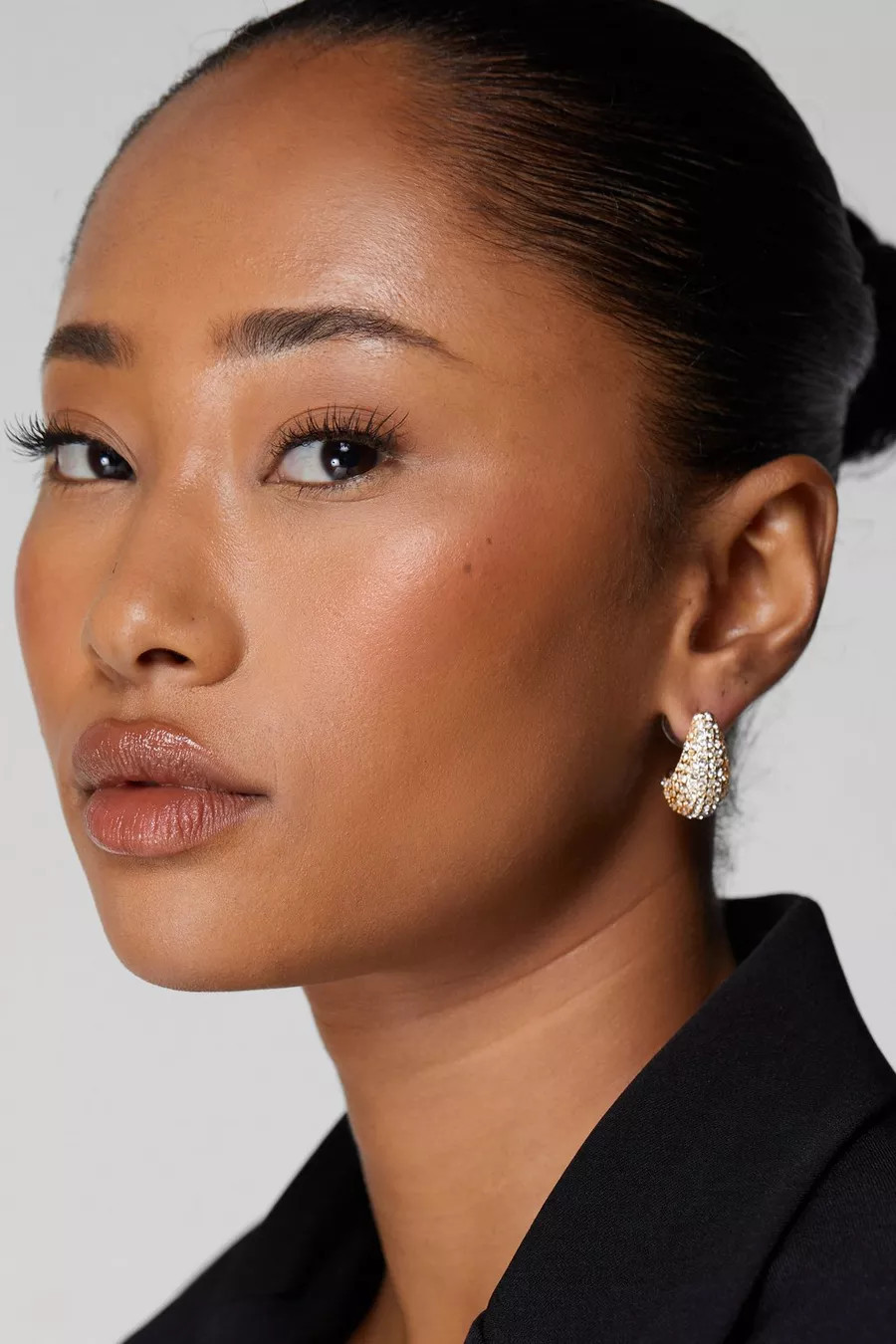 Gold Plated Diamante Embellished Tear Drop Earrings | Nasty Gal US