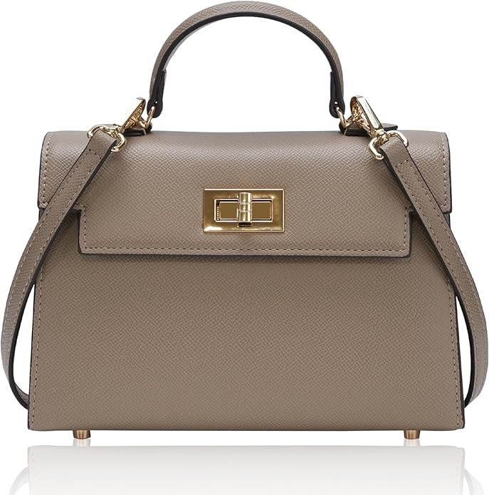 Leather Crossbody Handbag and Mini Luxury Shoulder Bag - Top Handle Purse with Adjustable Strap | Amazon (US)