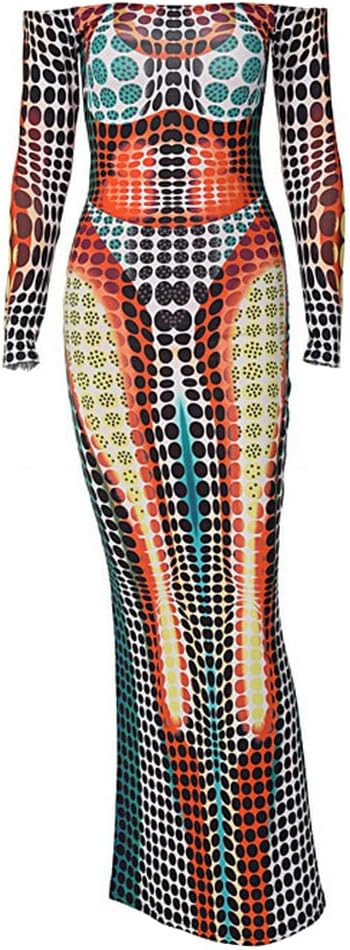 Women's Long Sleeve Bodycon Dress Unique 3D Print Sexy Body-Shaping Party Clubwear Long Maxi Penc... | Amazon (US)