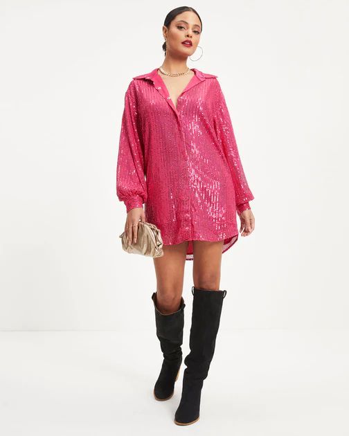 Glamour State Of Mind Snap Up Tunic - Hot Pink | VICI Collection