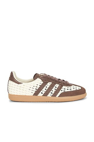 Adidas Originals Samba OG Sneaker in Cream White Earth Strata & Gold Metallic - Brown,Cream. Size 6.5 (also in 5, 5.5, 6, 7, 7.5, 8.5, 9.5, 10, 11). | FWRD 