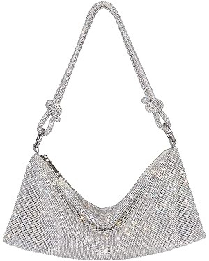 oexe Rhinestone Purse Sparkly Bag Diamond Purses for Women Hobo Bag Upgrade Evening Prom Rhinesto... | Amazon (US)