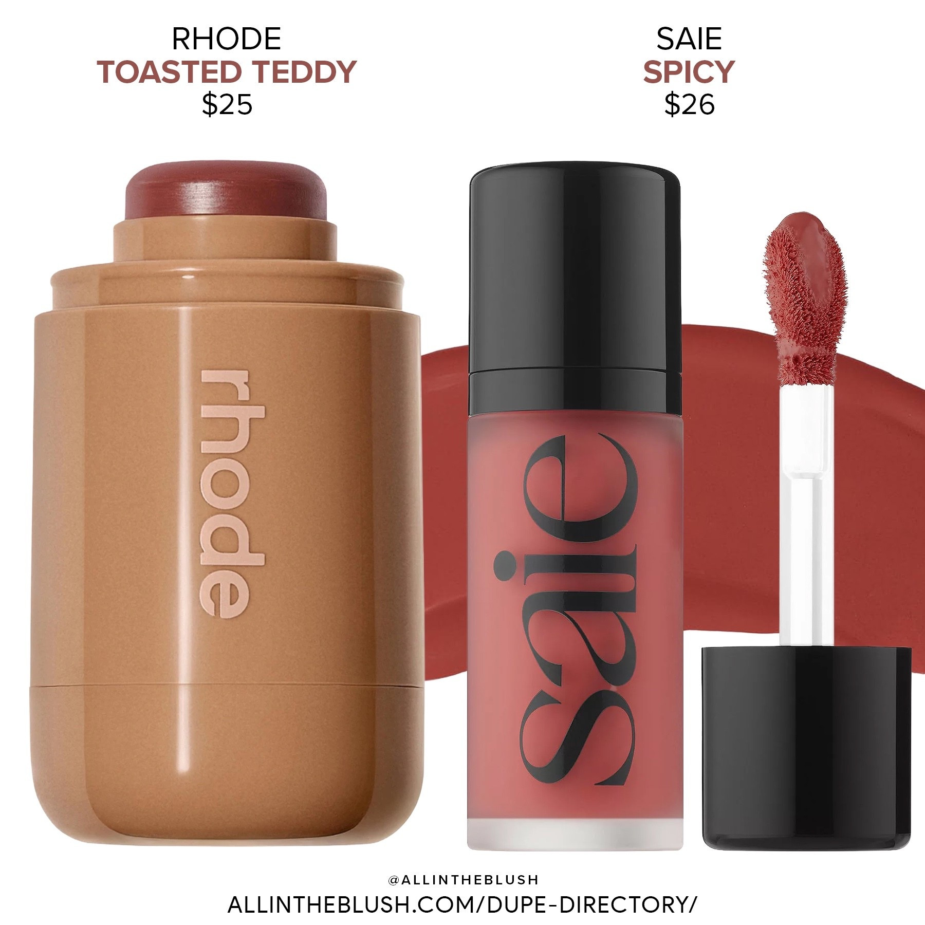 Rhode Toasted Teddy Pocket Blush Shade Match👉🏼 Saie Beauty “Spicy” Liquid Blush🤎

#LTKBeauty #LTKgrwm #LTKootd