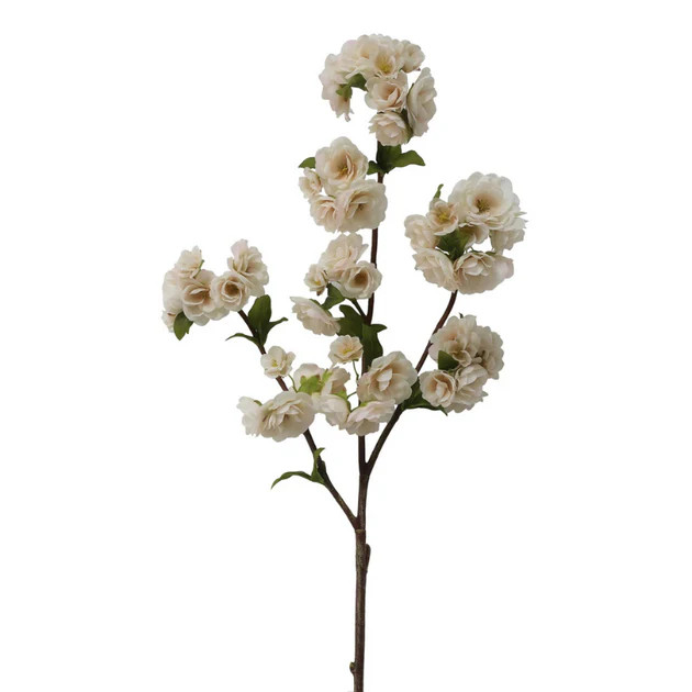 Cream Peach Blossom Faux Stem | Cailini Coastal