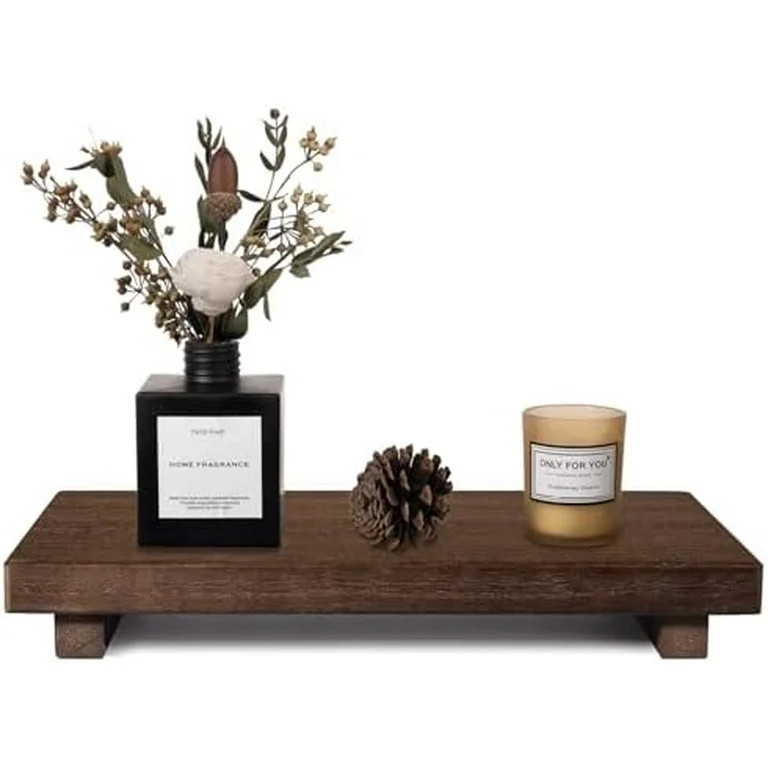 Small Wood Tray Pedestal Stand Farmhouse Bathroom Decor Decorative Wooden Riser Kitchen Soap Dish... | Walmart (US)