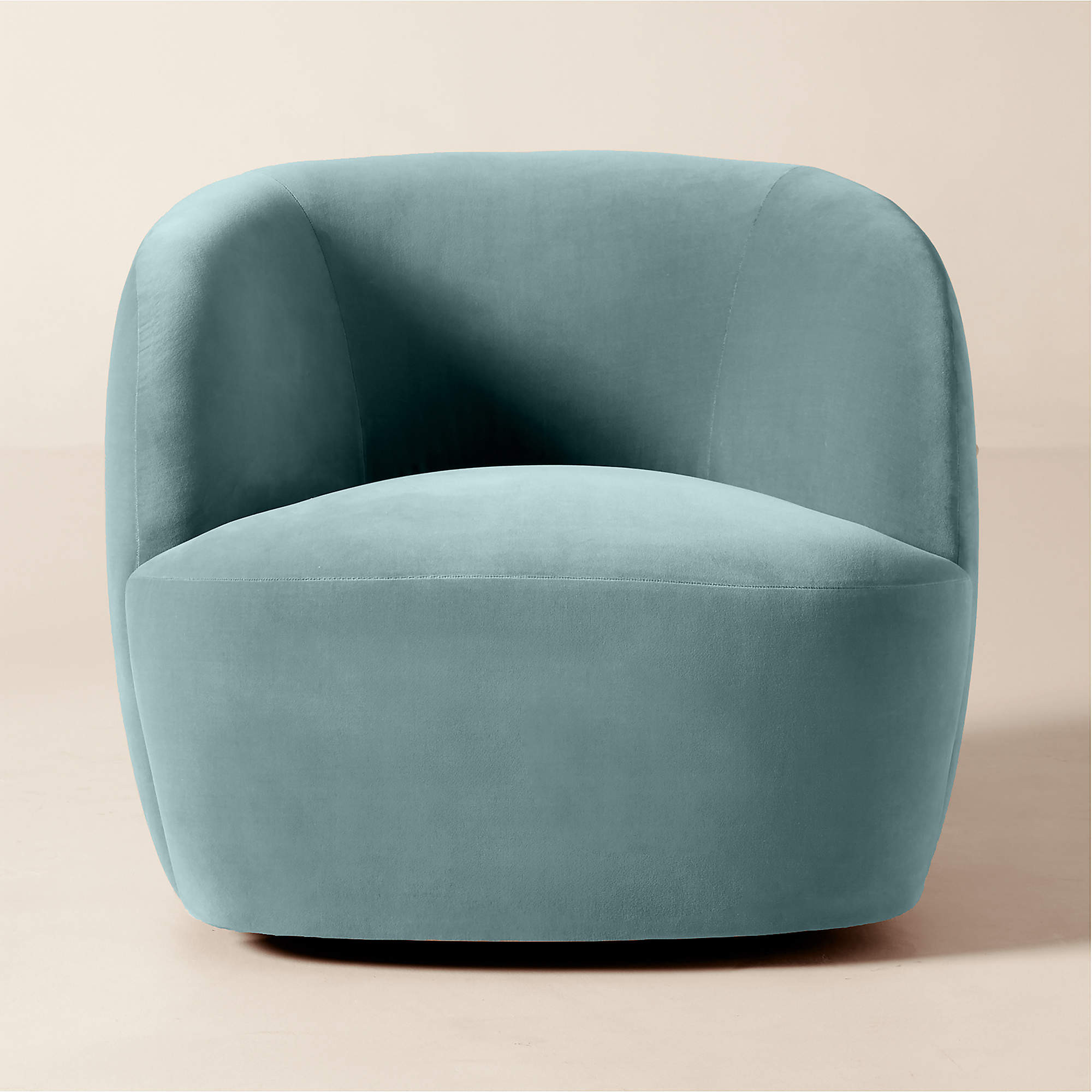 Gwyneth Sage Green Velvet Swivel Chair by goop | CB2 | CB2