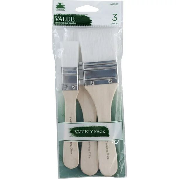 Apple Barrel Paintbrush Set, White Nylon Chip Variety Pack, 3 Piece - Walmart.com | Walmart (US)