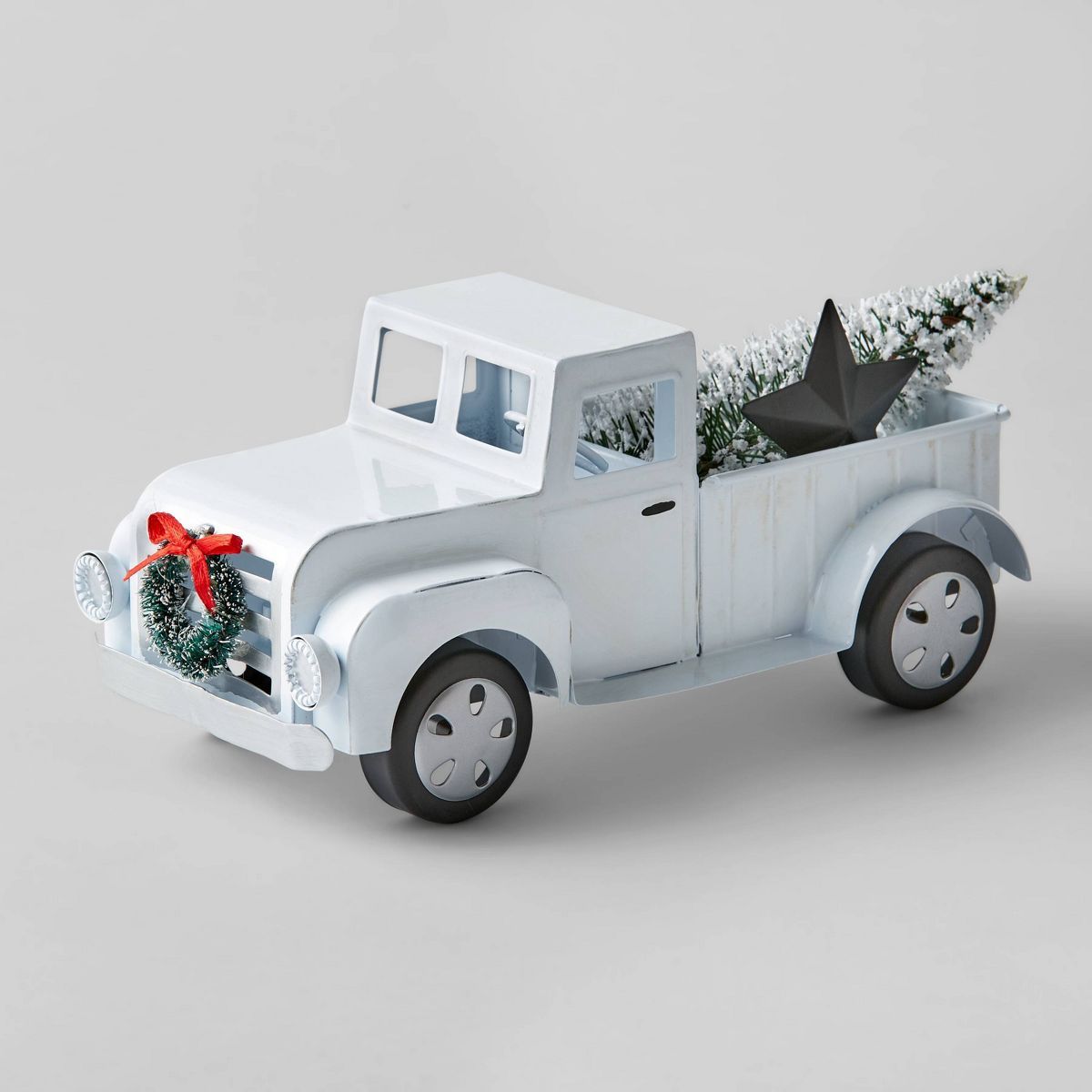 Decorative Metal Truck with Christmas Tree and Star White - Wondershop™ | Target