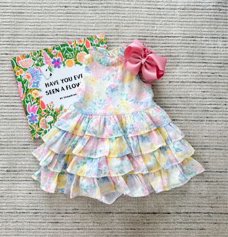 Spring floral frill dress for baby girl that is so pretty and colorful! I love the tier f skirt and ruffle detail 

#LTKStyleTip #LTKBaby #LTKSeasonal
