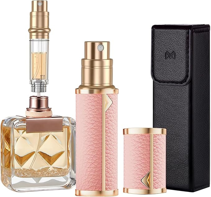 Perfume Travel Refillable Bottle,Genuine Leather Perfume Atomizer,Mini Travel Cologne Dispenser,P... | Amazon (US)
