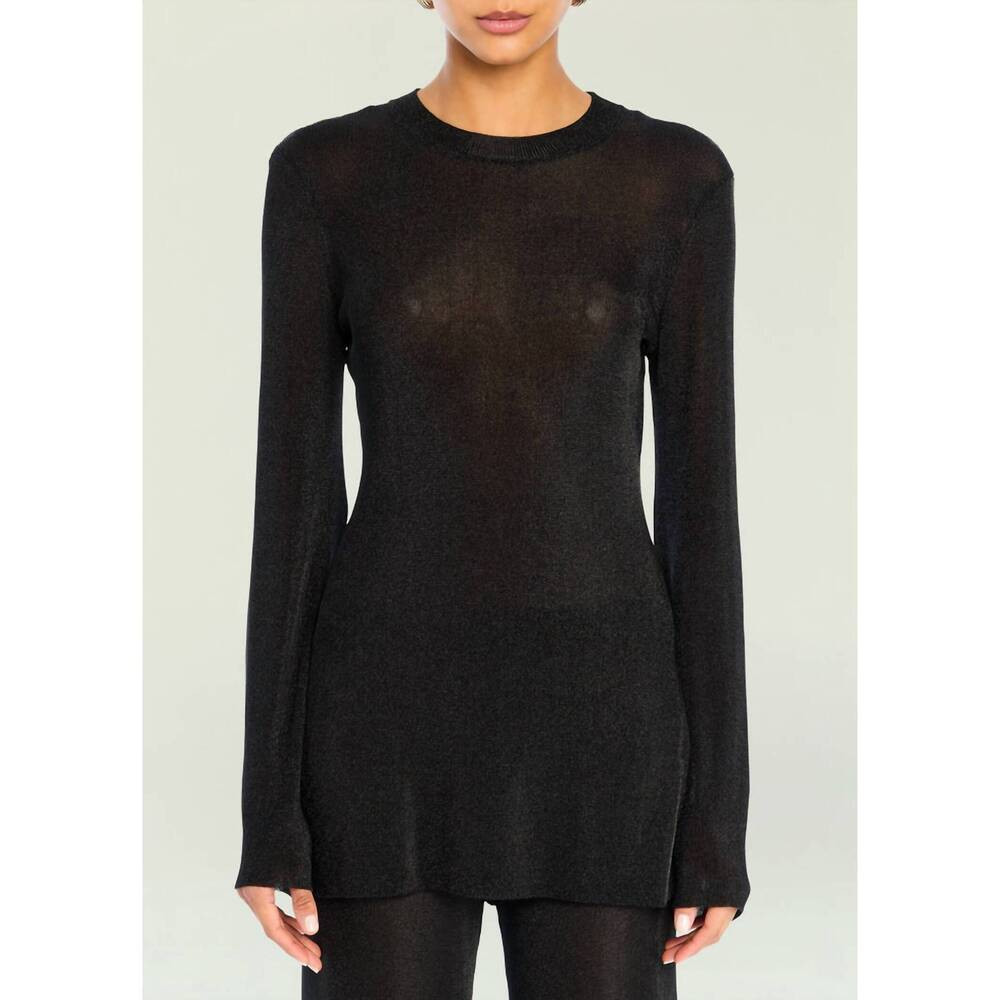 NEW SER.O.YA ines metallic knit top in black | Poshmark
