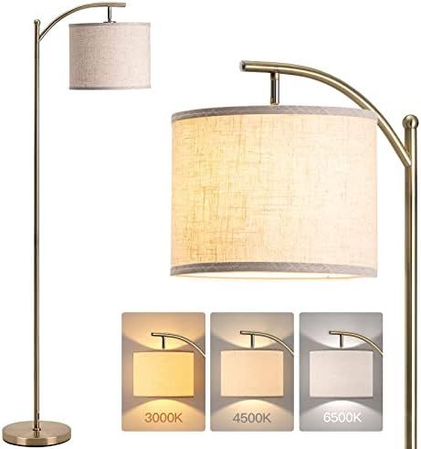 addlon Floor Lamp with 3cct LED Bulb, Lamp for Living Room with Beige Linen Lamp Shade, Modern St... | Amazon (US)
