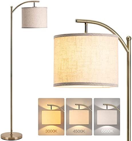 addlon Floor Lamp with 3cct LED Bulb, Lamp for Living Room with Beige Linen Lamp Shade, Modern St... | Amazon (US)