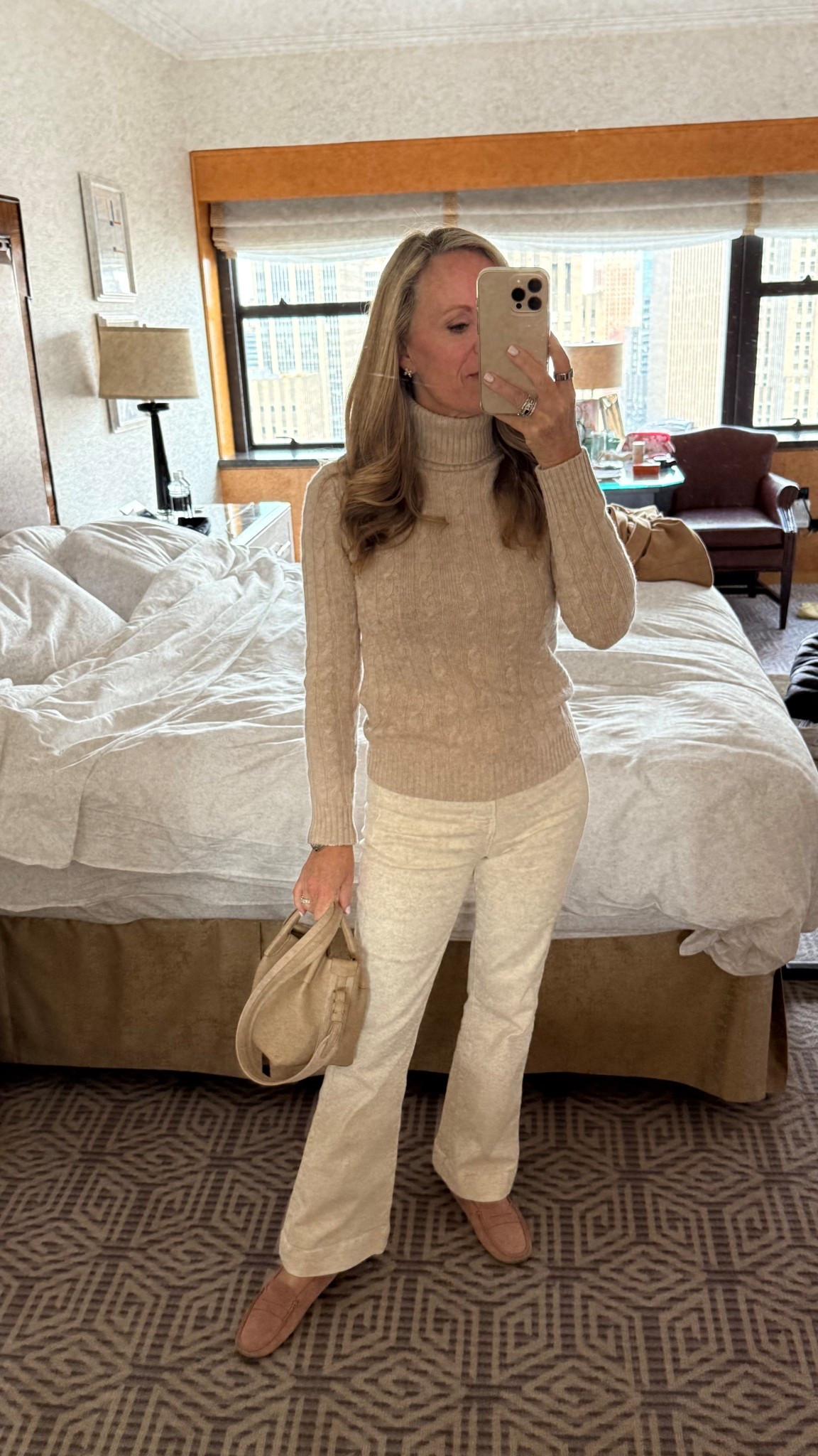 Sightseeing in NYC
Cashmere sweater 
I can Beard ivory Carson kick boot cut crop jeans 
Toss drivers 

#LTKStyleTip #LTKOver40 #LTKSeasonal