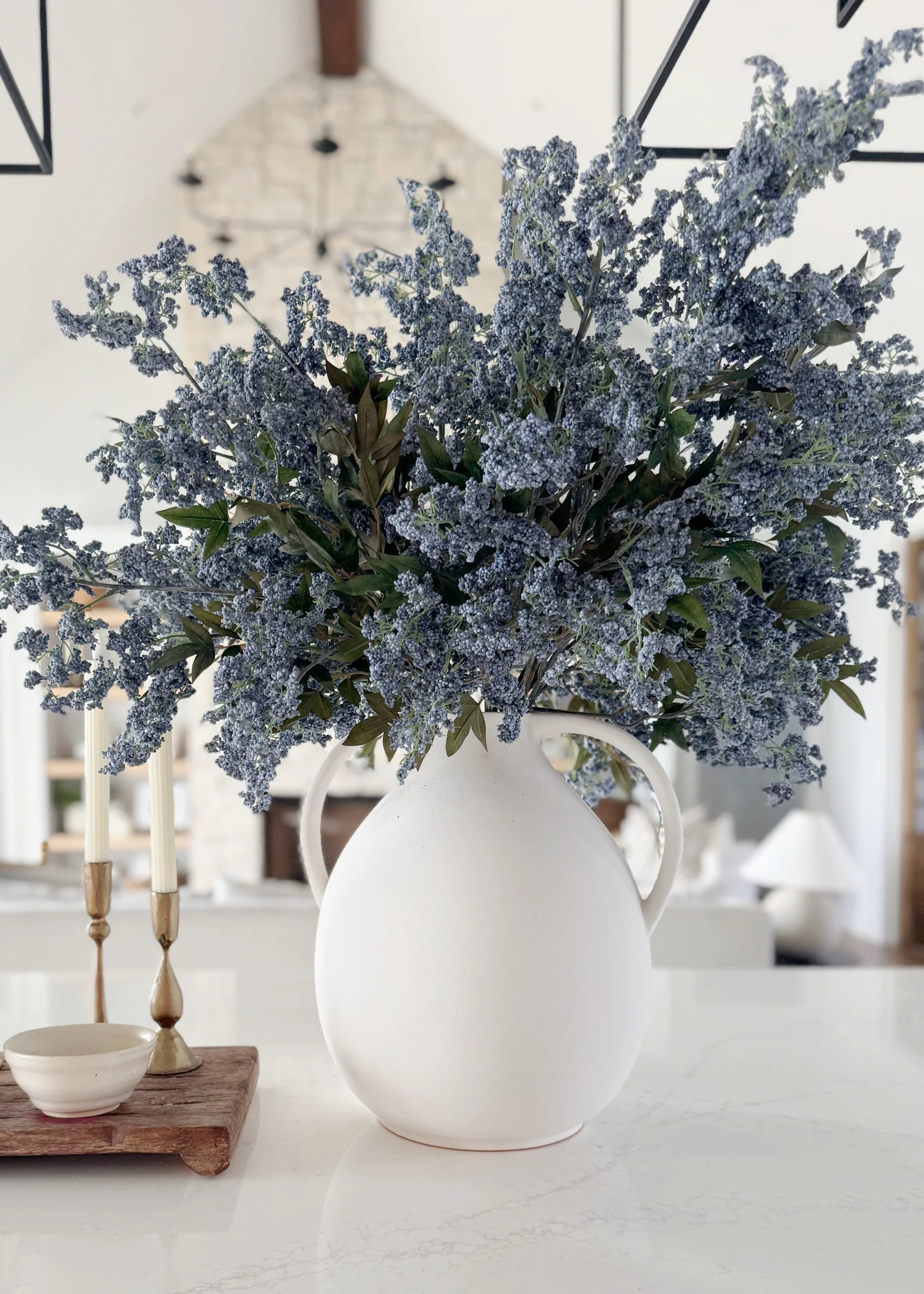Artificial Wild Plum Berry Branch in Blue - 43" | Afloral