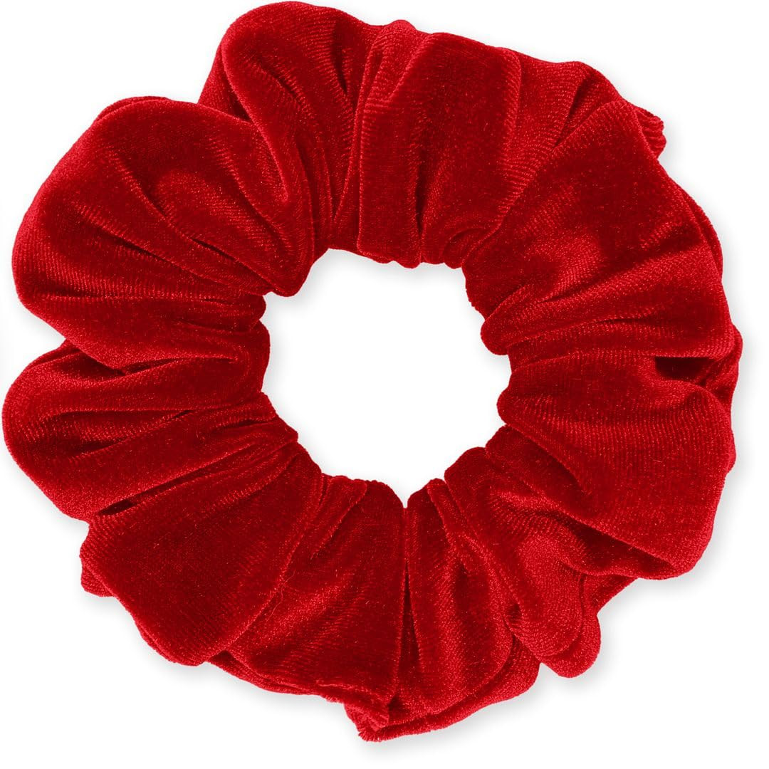 Velvet Scrunchie Premium Plush Soft Ponytail Holder Made in the USA Scrunchie King Red | Amazon (US)
