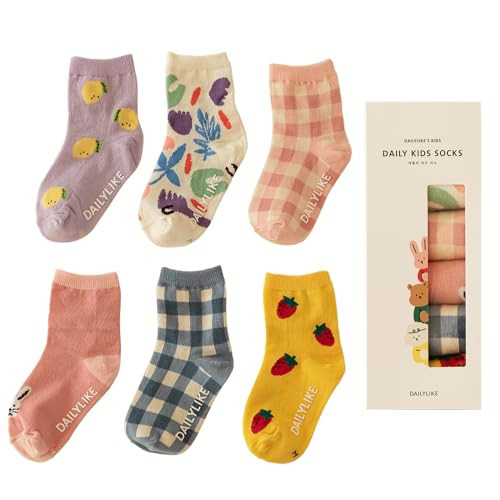 Dailylike Baby Boys Girls Non Slip Grip Ankle Socks with Anti Skid Grippers for Infants Toddlers Kids 6 Pairs (US, Age, 5 Years, 7 Years, Type A) | Amazon (US)