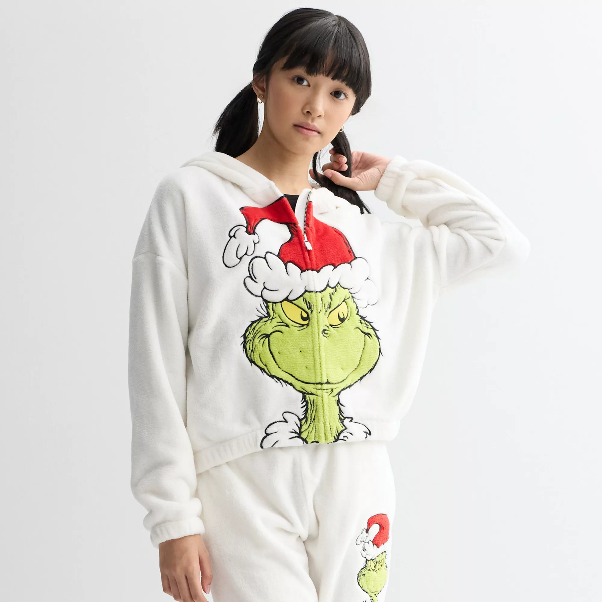 Girls 7-16 Limited Too Grinch Full Zip Graphic Hoodie | Kohl's