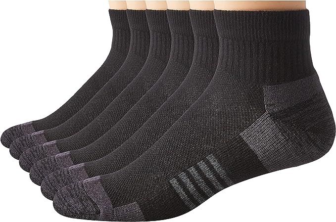 Amazon Essentials Men's 6-Pack Performance Cotton Cushioned Athletic Ankle Socks | Amazon (US)