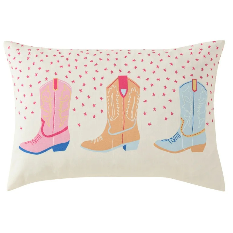Urban Shop 14" x 20" Cowboy Boot Oblong Pillow for Teens and Young Adults | Walmart (US)