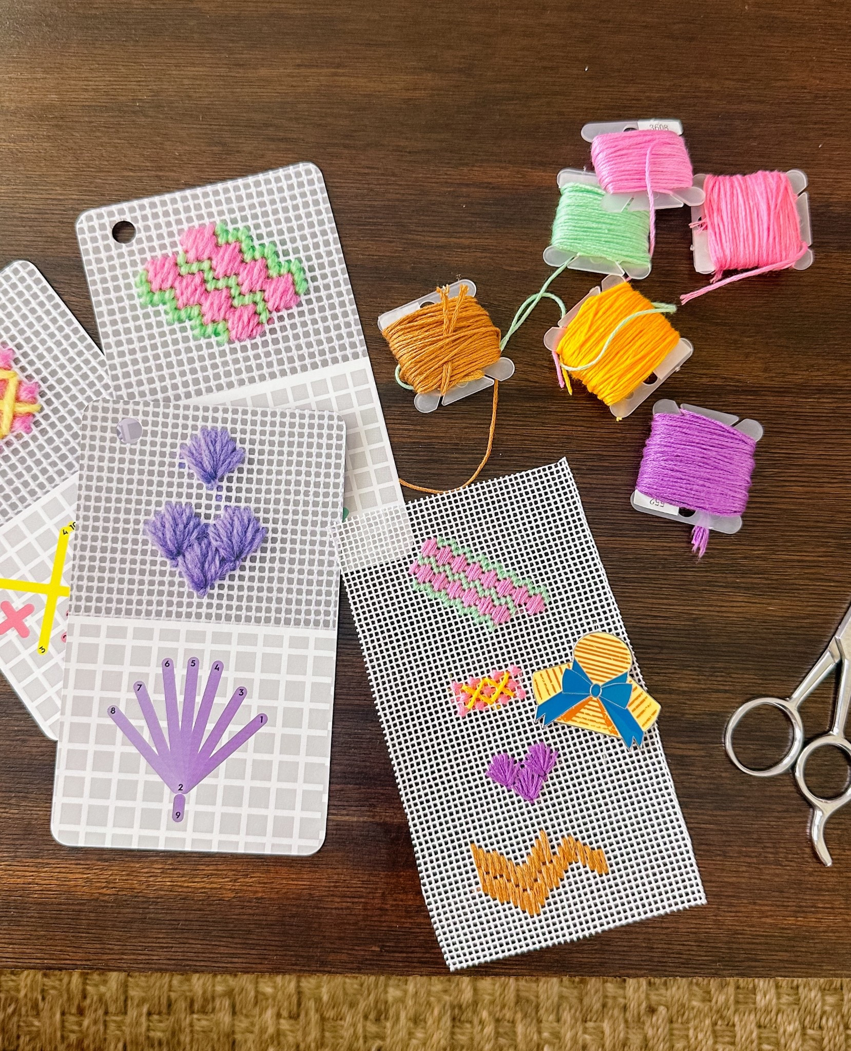 I’ve been practicing some needlepoint backgrounds for upcoming projects! These are ones I’ve had my eye on but have yet to try - and I’m excited to attempt them!! 