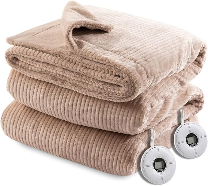 berkshire Blanket Corduroy Stripe Electric Heated Blanket | Dobby Textured Instant Warmth Electri... | Amazon (US)