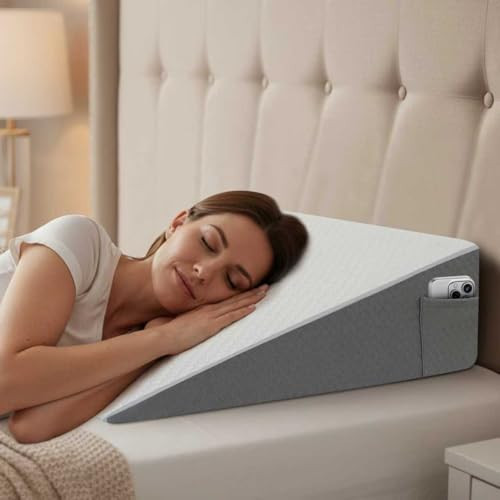 Vimoli Bed Wedge Pillow for Sleeping & Resting, 8 inch Incline Pillow Wedge for Adults Seniors, Back Support and Leg Elevation, Cooling Memory Foam Top, Ideal for Couch, Bedroom & Living Room | Amazon (US)