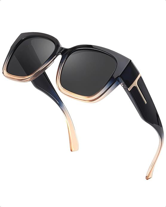 Myiaur Fit Over Sunglasses for Women, Trendy Designer Style Oversized Polarized Sunglasses for Dr... | Amazon (US)
