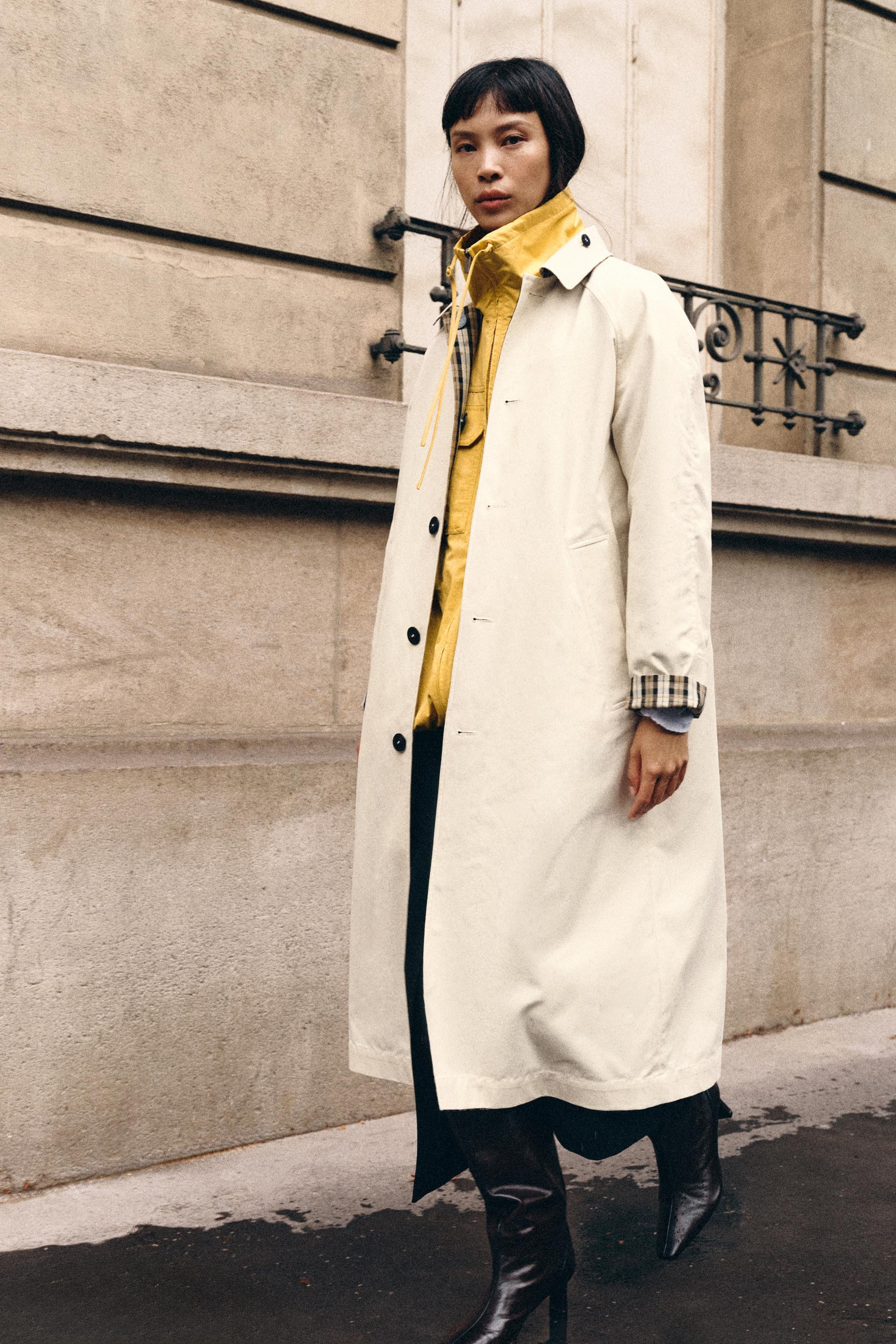 Zara - Zw Collection Reversible Check Trench Coat - Beige - M - Woman | Zara UK
