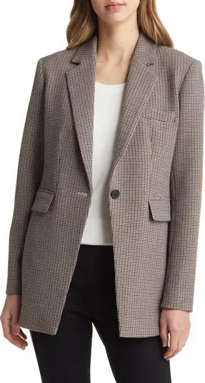 Women's Houndstooth Check Recycled Polyester Blend Blazer | Nordstrom