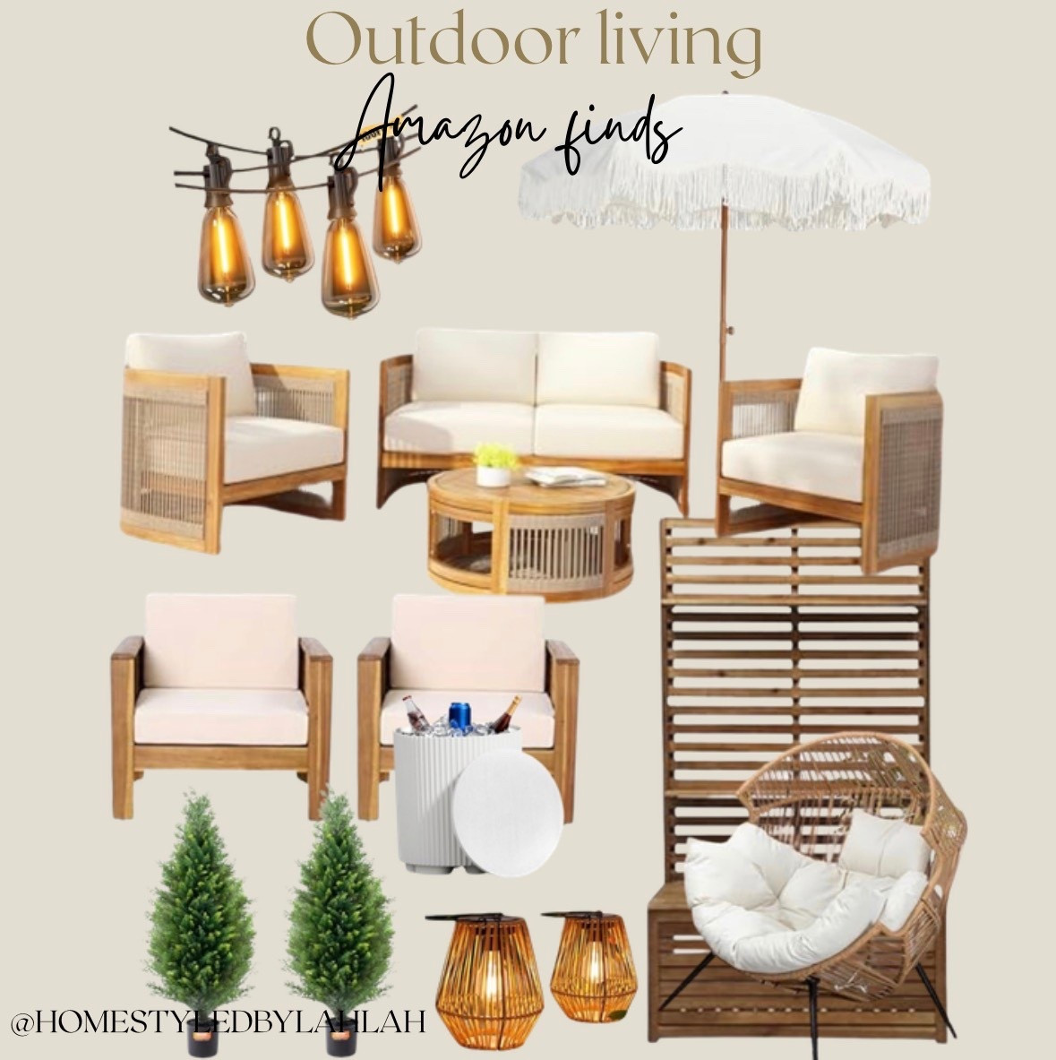 Outdoor living with Amazon finds! 
patio decor | neutral home

#LTKSaleAlert #LTKSpringSale #LTKHome