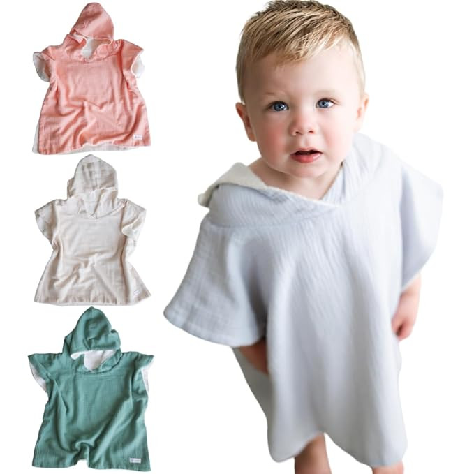 Hooded Poncho Towel for Babies, Kids, and Toddlers - Versatile Swim and Bath Coverup for Beach an... | Amazon (US)