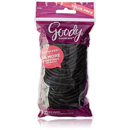 Goody Ouchless Little Black Dress Hair Elastics No Metal Gentle Hair Ties 70 Ct | Walmart (US)