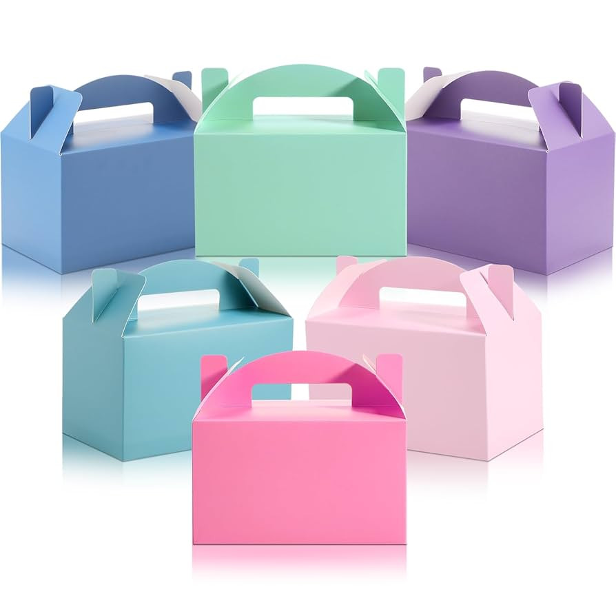 Skyygemm 24 Pcs Back to School Gable Gift Box Colorful Paper Candy Snack Goodie Cake Treat Boxes ... | Amazon (US)